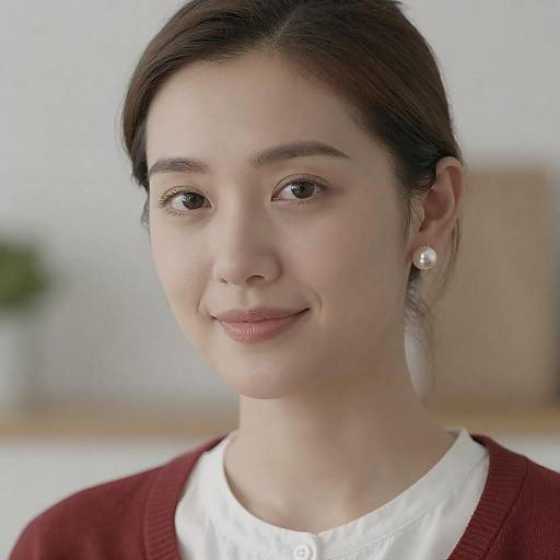 Portrait of Woman in Red Cardigan