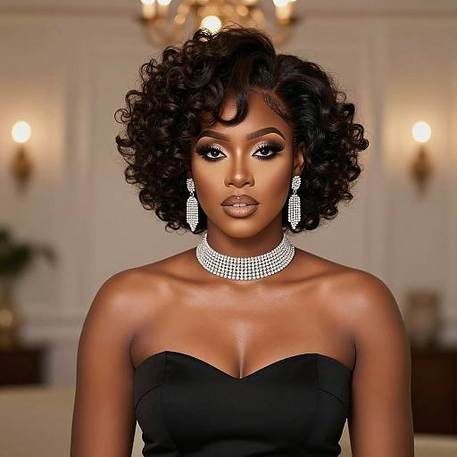 Elegant Afro Puffs Hairstyle Portrait