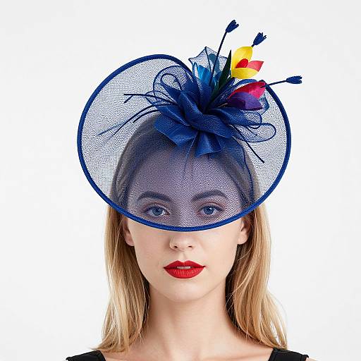 Elegant Blue Sculpted Event Headpiece