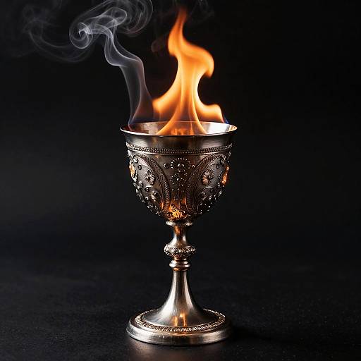 Realistic Chalice with Fire and Smoke
