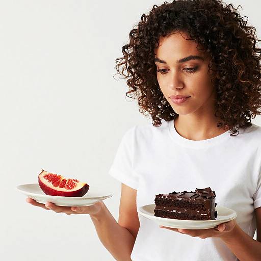 Young Woman Holding Plates of Food
