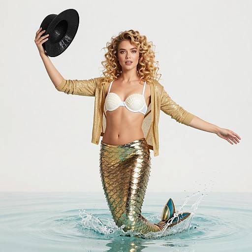 Whimsical Mermaid in Stylish Attire