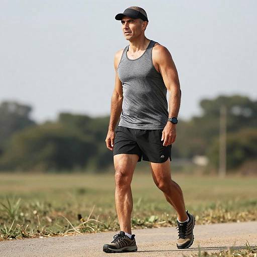 Active Muscular Middle-Aged Man Outdoors