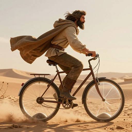 Golden-Hour Rider with Hourglass Wheels