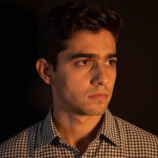 Intense Gaze in Dramatic Lighting