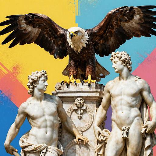 Surrealist Eagle Pop Art Illustration