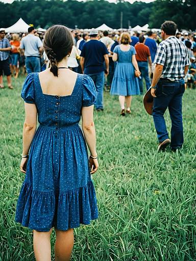 Bluegrass Festival Woman in Blue Dress