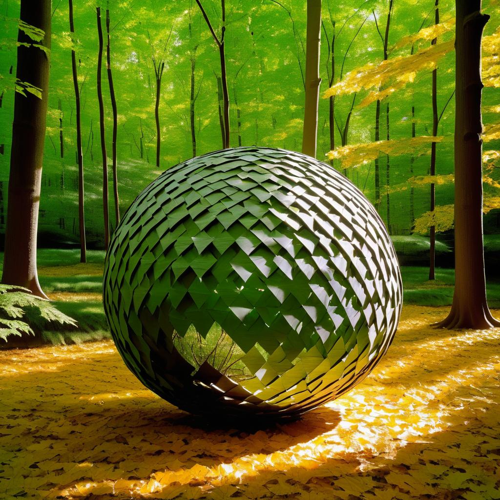 Nature-Inspired Sculpture in Tranquil Forest