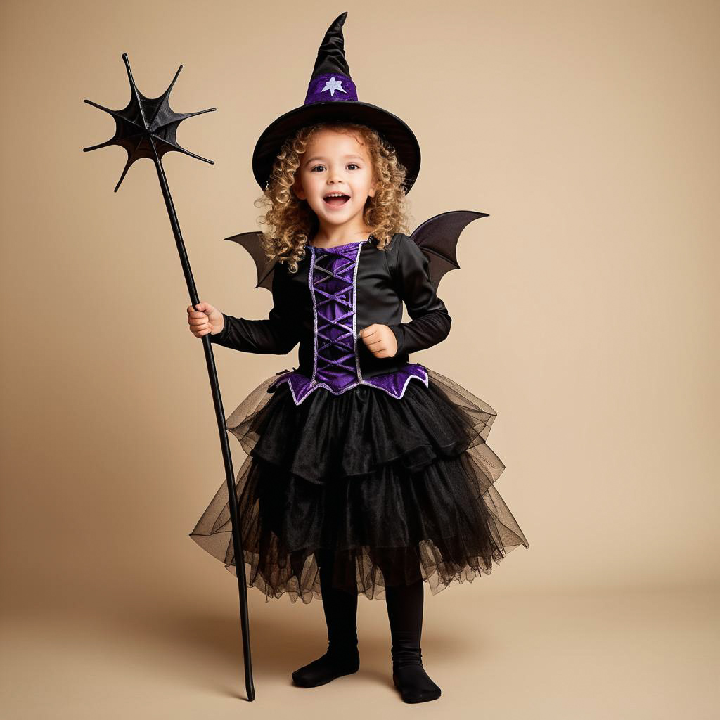 Excited Child in Fairy Halloween Costume