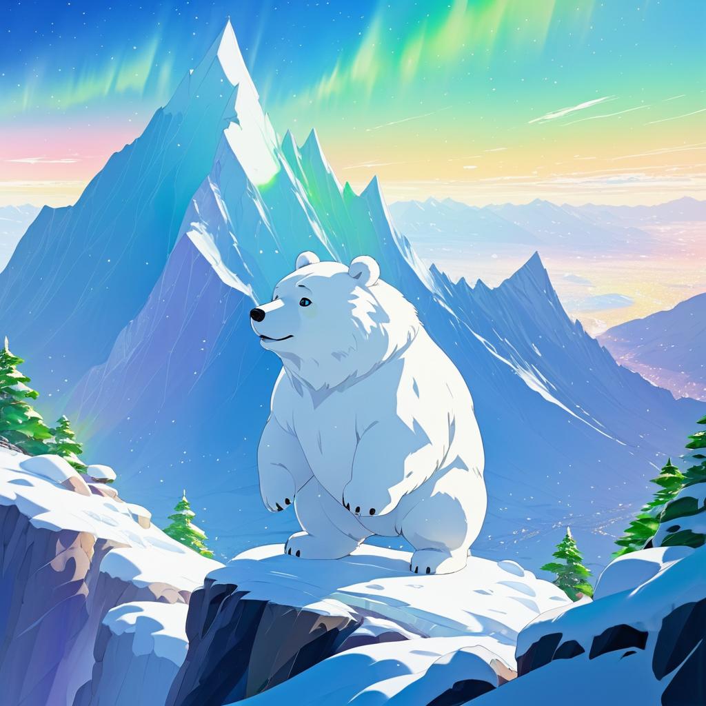 Chubby Bear on a Snowy Cliff