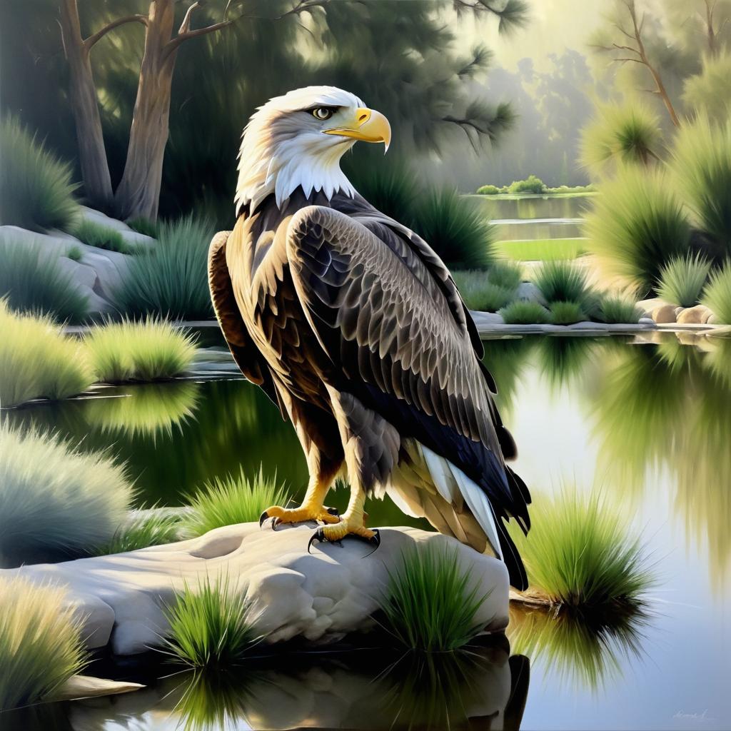 Majestic Eagle in Atmospheric Landscape