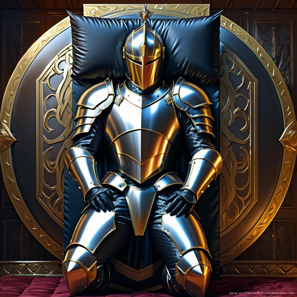 Resplendent Knight on a Shield Bed