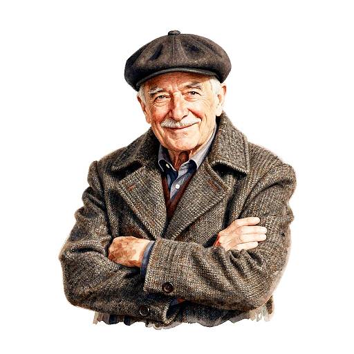 Charming Elderly Gentleman Watercolor Logo