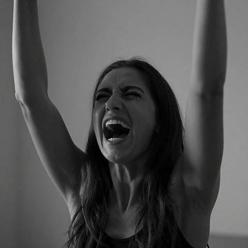 Shadowed Scream: Black-and-White Emotive Portrait