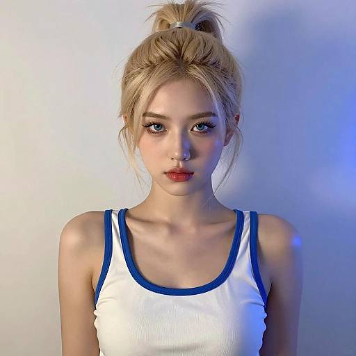 Young Woman in Looney Tunes Tank Top