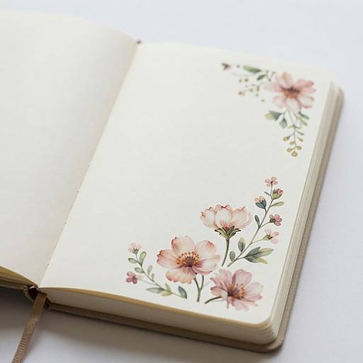 Serene Floral Notebook Reflection