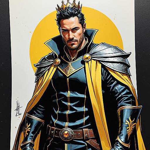 Dignified King in Regal Armor