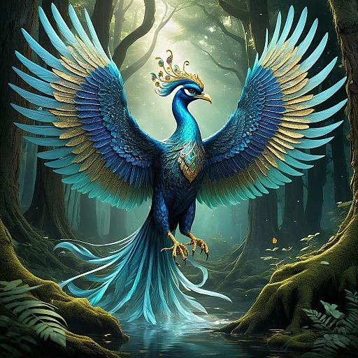 Majestic Simurgh with Cosmic Vortex