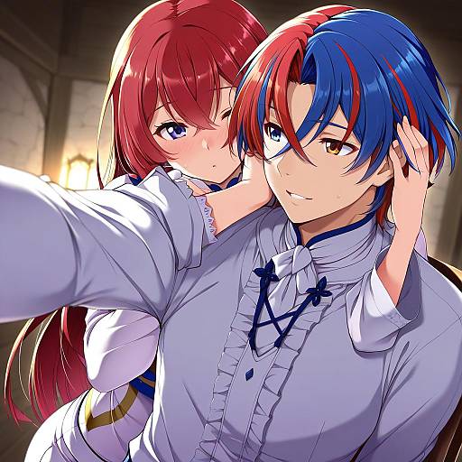 Illustration of Alear (male) (fire emblem), fire emblem in the style of Nekono matatabi