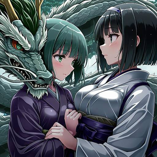 Illustration of Haku (sen to chihiro no kamikakushi), sen to chihiro no kamikakushi in the style of Lilish