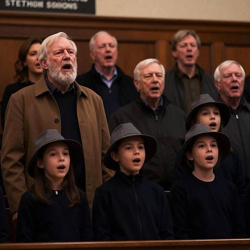 Elderly Choir Members Captured in Emotion