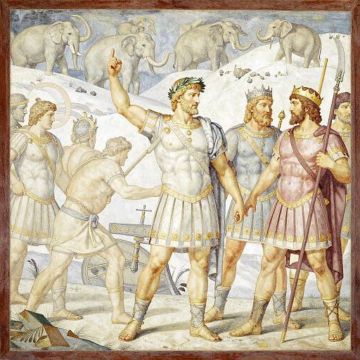 Julius Caesar Leading Legions Across Rubicon