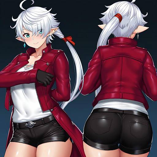 Illustration of Alisaie leveilleur, final fantasy in the style of Hitotsuki nebura