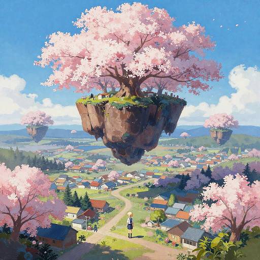 Vibrant Imagined World: Cherry-Island Explorer