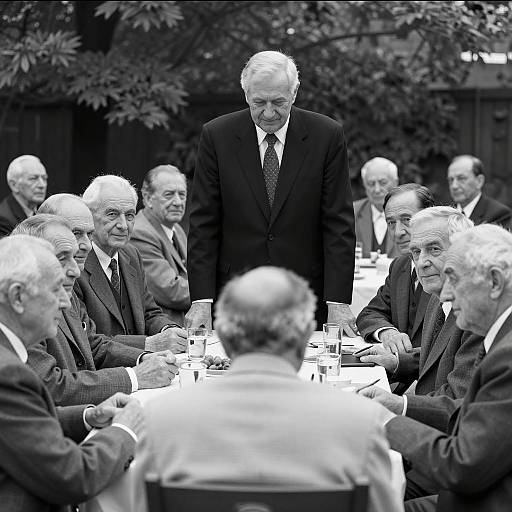 Elderly Men Gathering in Outdoor Setting