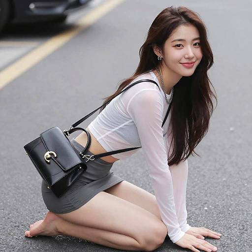 Photorealistic Portrait of Smiling Korean Girl