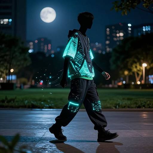Bioluminescent Futuristic Streetwear Scene