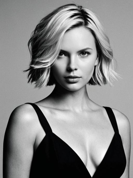 Glamorous Woman with Charlize Theron Bob