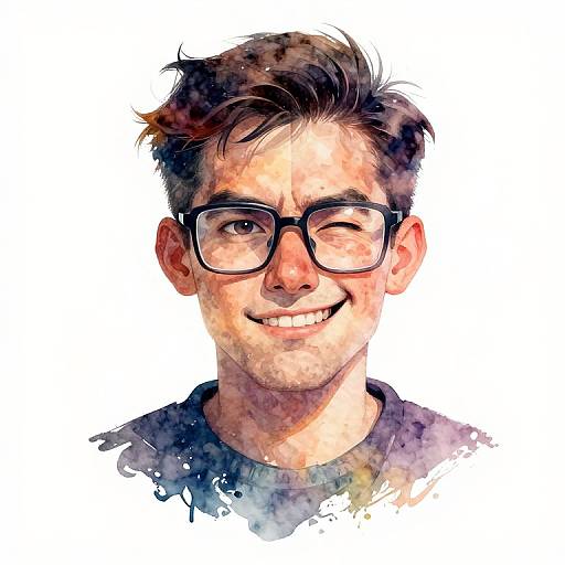 Two-Faced Shaman in Watercolor