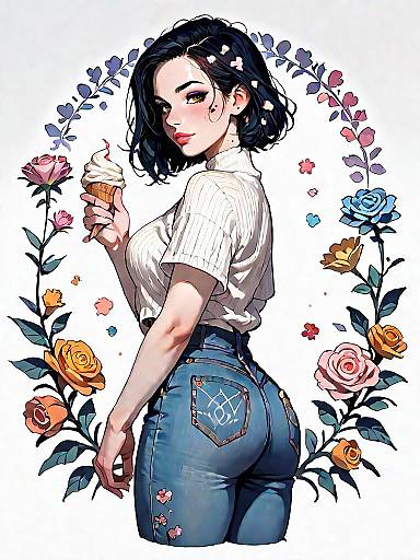 Casual Stylish Woman in Knit Sweater