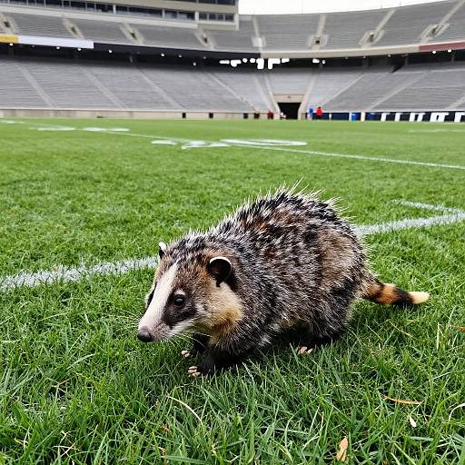 Realistic Possum on Football Field