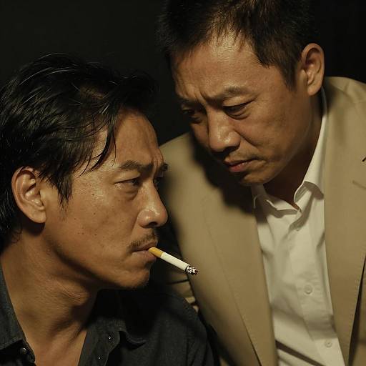 Intense Close-Up of Two Men