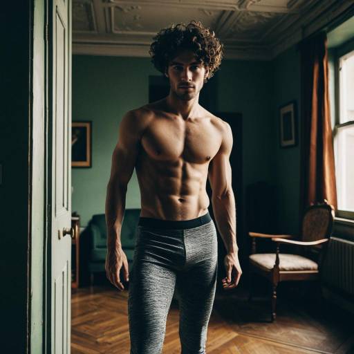 Shirtless Male Model in Vintage Apartment