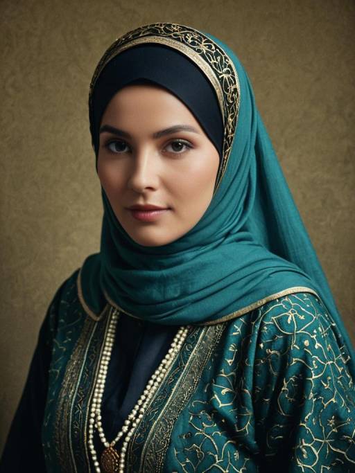 Graceful Portrait of Woman in Islamic Outfit