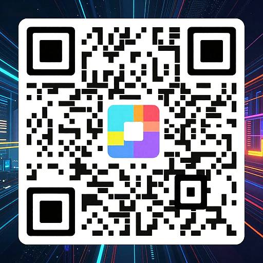 Futuristic QR Code Art with Geometric Shapes