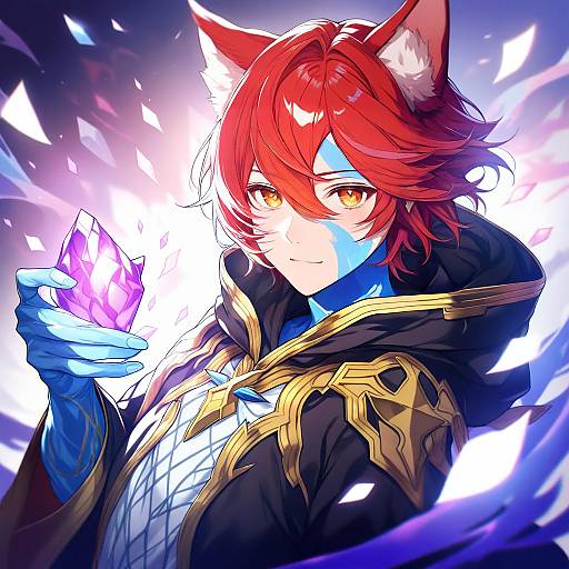 Illustration of Crystal exarch, final fantasy in the style of Ringozaka mariko