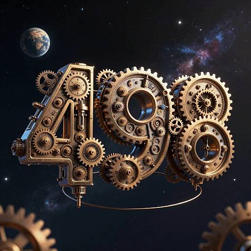 Steampunk Floating Gear Number 498