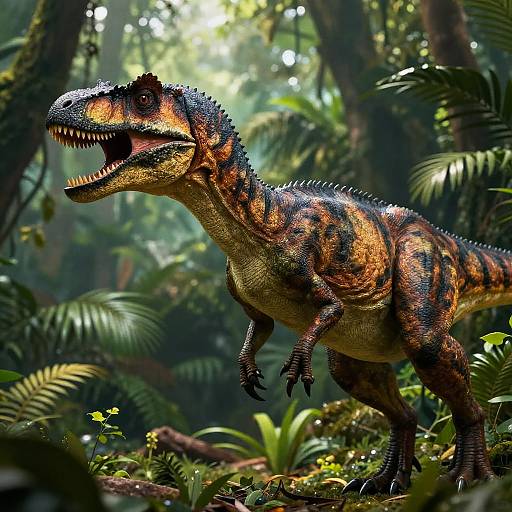 Velociraptor in Dense Prehistoric Jungle