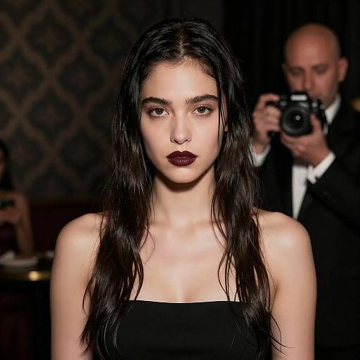 Mysterious Woman in Dimly Lit Room