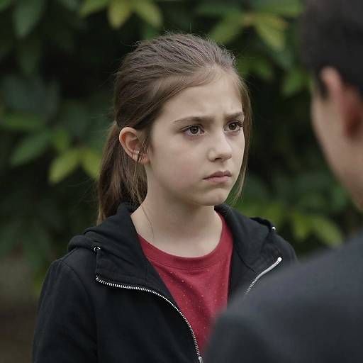 Concerned Girl Amidst Lush Foliage