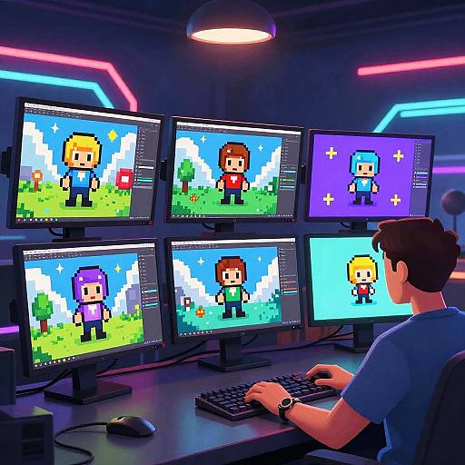 Futuristic Pixel Art Sprite Creation