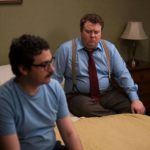 Intimate Portrait of Friendship in Dim Lighting