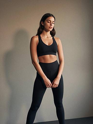 Athletic Woman in Black Activewear