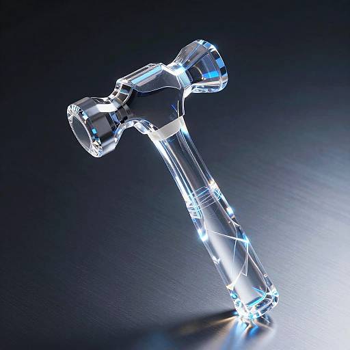 Digital CGI of a transparent, illuminated letter 