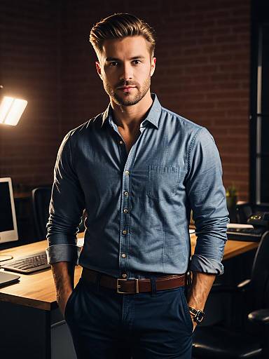 Man in Casual Office Outfit Portrait
