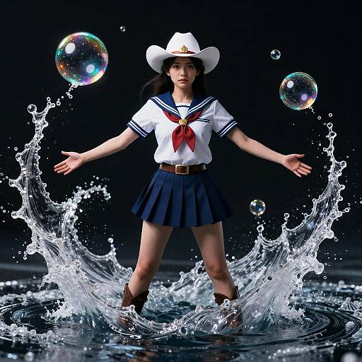 Photorealistic Sailor Senshi in Water